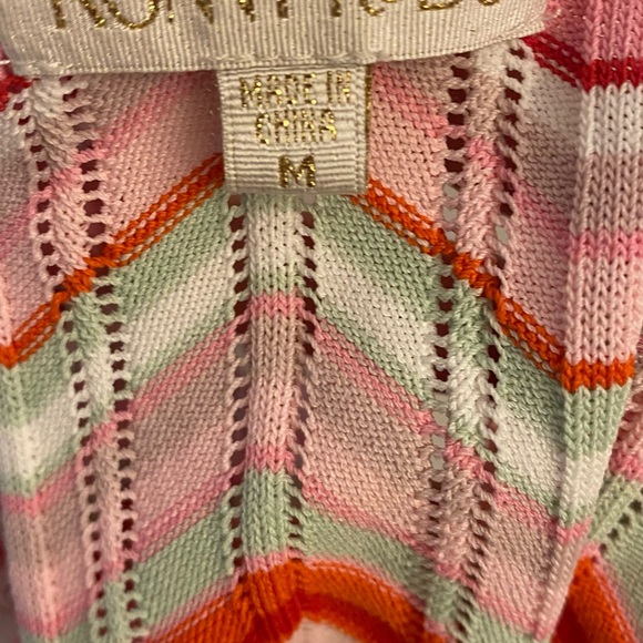 Torn by Ronny Kobo Knitted Pink Chevron Striped Tank Top Skirt Set - Picture 3 of 4